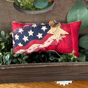 Primitive “AMERICA” Americana Pillow Tuck, Ornie, Bowl Filler, Hand Stitching