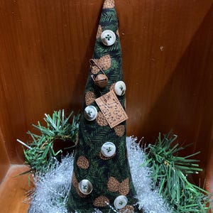 Primitive “TREE FARM” Christmas Tree, Ornie, Bowl Filler, Primitive Fabric Tree