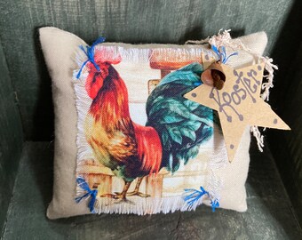 Primitive “ROOSTER” Pillow Tuck, Farmhouse Bowl Filler