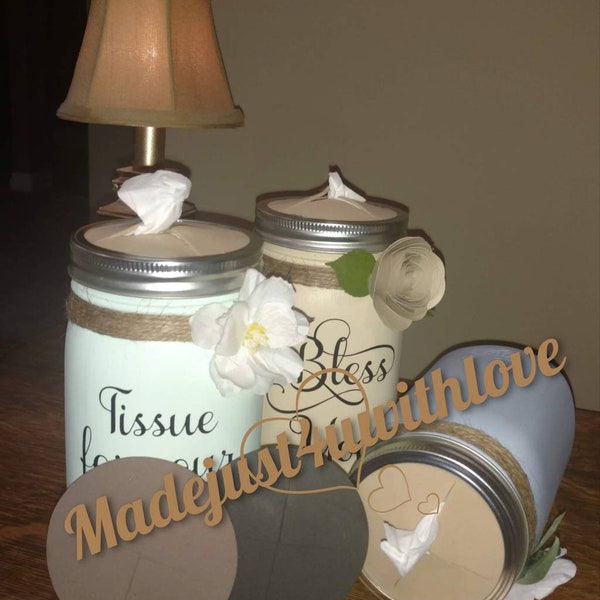 2 or More Bless You Tissue Jar Lid Inserts-Mason Jar Lid-MasonJar Craft Lid Insert-Bless you jar-Foam Lid Insert-Foam insert Mason Jar Craft