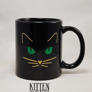 Black Cat Coffee Mug Gift For Cat Lover Cat Lady Cat Dad Black Cat Appreciation Halloween image 1