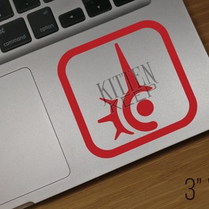 Rot Magier Logo Vinyl Aufkleber | RDM | FFXIV Job-Icons | Magische Fernkampf-DPS | Gamer | Auto, Telefon, Laptop-Dekor