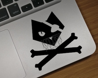 Pirate Cat Vinyl Decal | Jolly Roger | Skull and Crossbones | Eyepatch | Cat Lover | Gift | Mug, Tumbler, Car, Laptop Decor