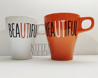 beaUTiful Coffee Mug | Burnt Orange | University of Texas Campus | Orange and White | Austin, Texas | Student, Alumni, Fan | Graduation Gift