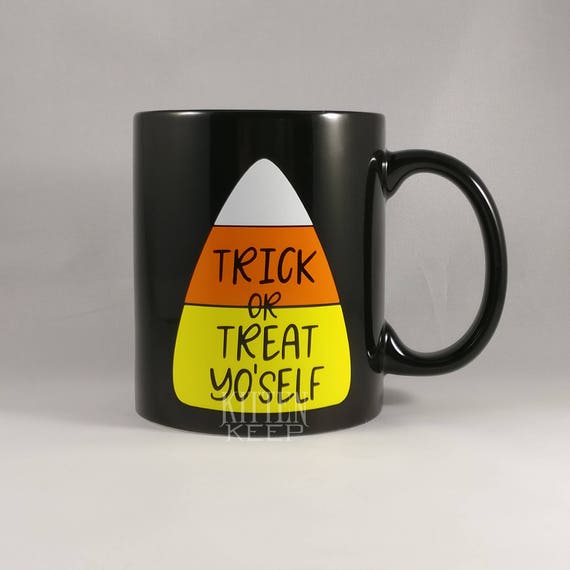 Trick or Treat Yo Self Coffee Mug Halloween Decor, Halloween Mug Candy Corn  Parks and Recreation Tom Haverford, Donna Meagle - Etsy