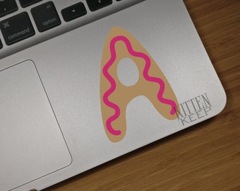 Donut & Icing Single Letter Monogram Vinyl Decal | Sweet Tooth | Personalized | Fun Gift | Car, Phone, Laptop, Mug, Tumbler Decor