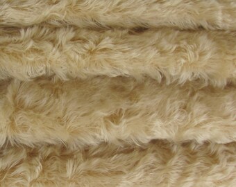 1/4 yd VIS1 Cream INTERCAL 6mm "Flat" Med Dense German Viscose Fur Fabric 