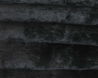 Viscose Fabric 6mm VIS1 1/6 yard (Fat) in Intercal's Color 124-Black. For Handmade Creations, Teddy Doll, Teddy Bear, Arts & Craft Fabric