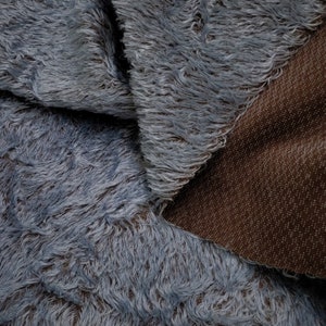 Mohair 5/8&quot; (16 mm) 325H 1/6 yard (Fat) in Color 649SD-Ice Blue w/Dark Back German Mohair Fur Fabric for Handmade Creations, Arts & Crafts