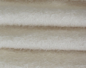 Mohair 1/2&quot; (12mm) 300S/CM 1/4 yard (Fat) in Intercal&#39;s Color 100-White. A German Mohair Fur Fabric for Teddy Bear Art Doll Sewing Creations
