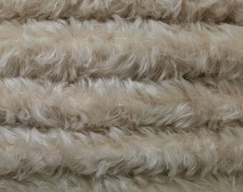 5mm テディベア用モヘア生地、ホワイトミニベア作り用モヘア A59