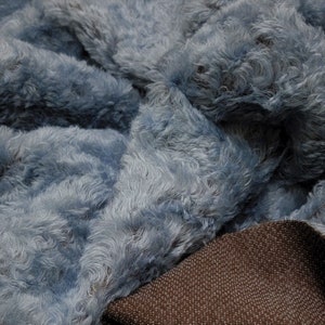 German Mohair Fur Fabric 3/4&quot; (20 mm) 785S/C 1/6 yard (Fat) in Color 649SD-Ice Blue w/Dark Back. Upholstery, Handmade Teddy Bear Dolls, Arts