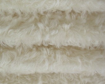 Mohair Fabric 785S/C, 3/4" (20 mm), 1/6 yard (Fat) in Color 100-White. German Mohair Fur Fabric for Teddy Bear Doll Making, Arts & Crafts