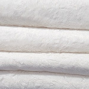 VIS2, 7mm Viscose Fabric, 1/6 yard (Fat) in Intercal&#39;s Color 100-White German Viscose Furry Fabric for Handmade Art Doll Teddy Bear Creation
