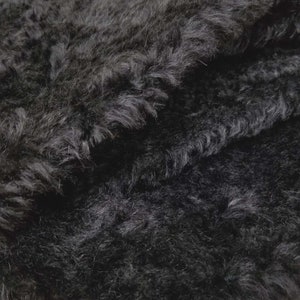 Mohair 340H, 5/8&quot; (16 mm), 1/4 yard (Fat) in Color 124-Black. German Mohair Fur Fabric for Teddy Bear Making, Handmade Art Dolls & Crafts