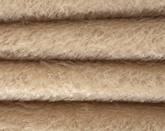 Mohair Fabric 300H, 1/2" (12 mm), 1/6 yard (Fat) in Color 573S-Buttercup. Mohair Fur Fabric for Handmade Teddy Bears, Dolls, Art & Crafts