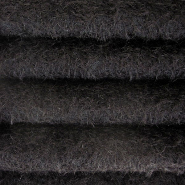 12"x12" - 300S/CM, 1/2" (12 mm), Mohair Fabric in Intercal's Color 124-Black For Canadian and International Shipping please see Item Details