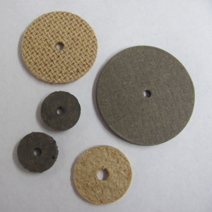 Discos de 7/8" (22 mm) para hacer ositos de peluche: bolsa de 100 discos de 7/8". Grosor: 1/8" con un orificio central de 1/8"