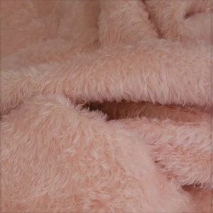 Mohair Fabric 325S/C, 5/8&quot; (16 mm), 1/4 yard (Fat) in Intercal&#39;s Color 588S-Pale Pink German Mohair Fabric for Teddy Bear Making Art & Craft