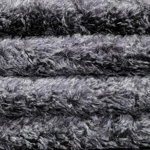 Tipped Mohair 3/4&quot; (20mm) 785S/CT 1/4 yard (Fat) in Color 124WT-Black w/White Tips German Mohair Furry Fabric Teddy Bear Art Dolls Crafts