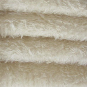 Mohair 5/8&quot; (16mm) 325H - 1/6 yard (Fat) in Intercal&#39;s Color 100-White. A German Mohair Fur Fabric for All Handmade Creations, Arts & Crafts