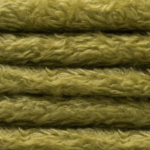 Mohair Fabric 325H, 5/8&quot; (16 mm), 1/4 yard (Fat) in Color 110S-Golden Olive. A German Mohair Fur Fabric for Teddy Bear Making, Art & Crafts
