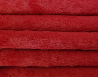 Viscose Fabric 6mm VIS1 1/6 yard (Fat) in Intercal's Color 5117-Ruby Red. A German Viscose Fur Fabric for Teddy Bear Making, Arts & Crafts