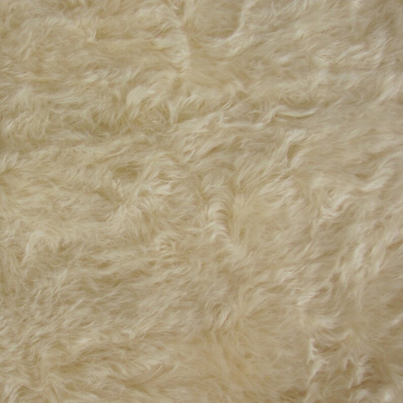 Quality 785S/C Mohair 1/4 yard Fat in Intercal's Color 528S-Cream. A German Mohair Fur Fabric for Teddy Bear Making, Arts & Crafts image 3