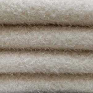 German Mohair Fur Fabric 5/8&quot; (16 mm) 340S/CM - 1/6 yard (Fat) in Intercal&#39;s Color 100-White. Handmade Teddy Bears, Dolls, Arts & Crafts