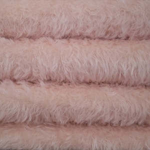 Mohair Fabric 325S/C, 5/8&quot; (16 mm), 1/6 yard (Fat) in Intercal&#39;s Color 588S-Pale Pink German Mohair Fabric for Teddy Bear Making Art & Craft