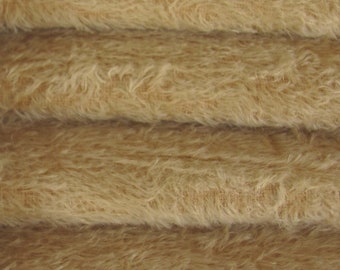 Quality 300S/C - Mohair - 1/6 yard (Fat) in Intercal's Color 643S-Vintage Tan. A German Mohair Fur Fabric for Teddy Bear Making & Crafts