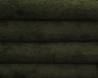 6mm German Viscose Plush Fur Fabric VIS1 - 1/4 yard (Fat) in Intercal's Color 20S-Dark Green. For Handmade Teddy Bears, Dolls, Arts & Crafts