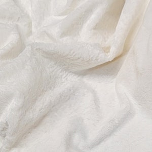VIS2, 7mm Viscose Fabric, 1/4 yard (Fat) in Intercal&#39;s Color 100-White. German Viscose Fur Fabric for Handmade Art Teddy Bear Creations