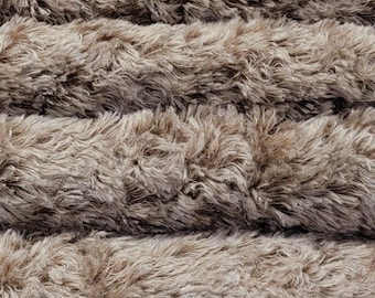 Tipped Mohair 3/4" (20mm) 785S/CT 1/6 yard (Fat) in Color 1013WT-Mink w/White Tips German Mohair Furry Fabric Teddy Bear Art Doll Sew Crafts