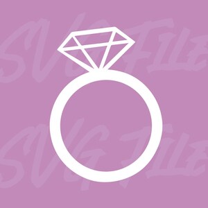 SVG in Black | Diamond Engagement Fun Ring Love Cute Happy Marriage Propose Proposal Marry Me Will You Bride Wedding Wed | 1 File only
