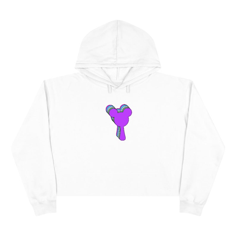 Purple Color Repeat Ice Cream Bar Crop Hoodie