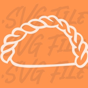 May include: White outline of a braided rope in the shape of a half circle. The background is orange with the text "SVG File" repeated in a faded orange color.
