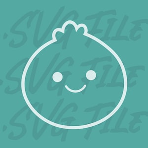 SVG | Bao Dumplings Asian Smiling Dumpling Outline Soup Food Foodie Funny Cute Happy Smile Bun | File Only