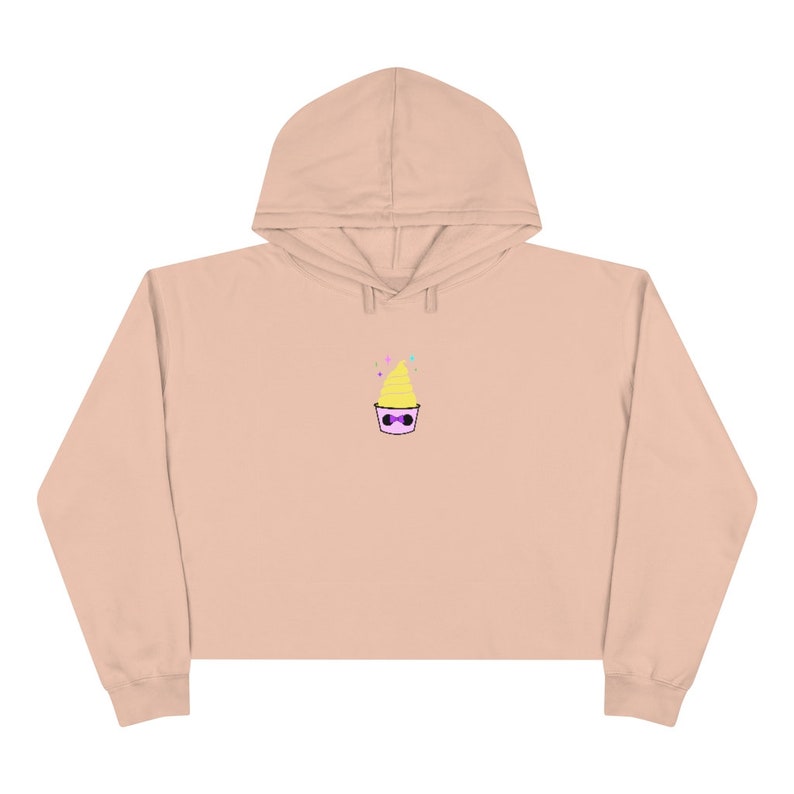 Purple Bow Pink Cup Pineapple Soft Serve Magic Crop Hoodie