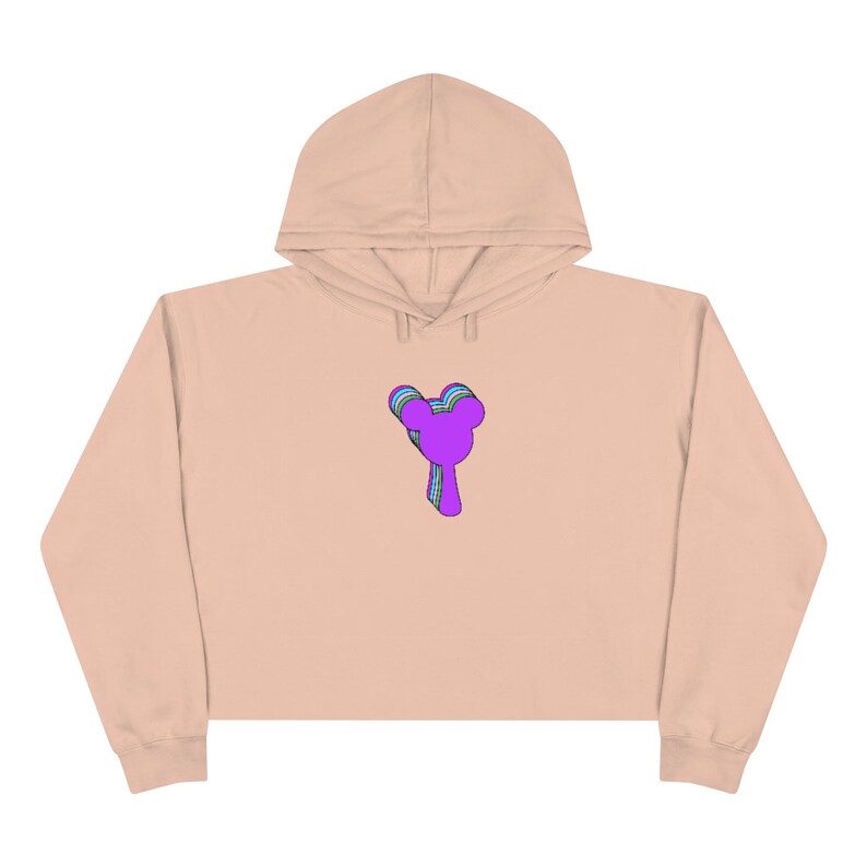Purple Color Repeat Ice Cream Bar Crop Hoodie