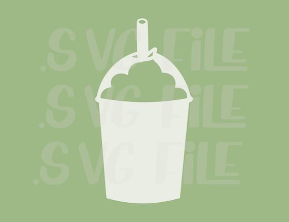 Frap Frappuccino Coffee Blended Smoothie Cute Food Drink Foodie Fruity Ice Icy Cappuccino To-Go SVG File 1 .svg File Only
