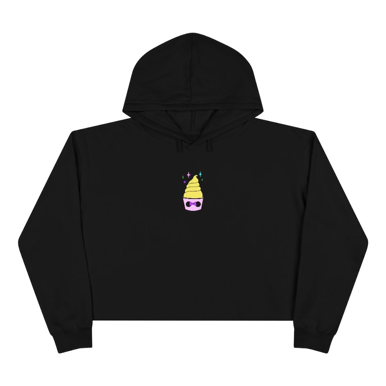 Purple Bow Pink Cup Pineapple Soft Serve Magic Crop Hoodie