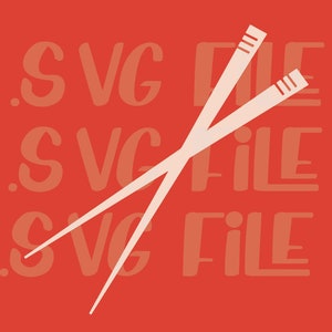 SVG | Chopsticks Food Foodie Chop Stick Sticks Utensil Eating Sushi Asian Cuisine Fun Eat Eats Wooden Set | 1 File Only