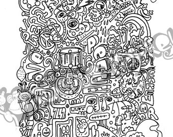 Bang your own drum- Unique Adult Colouring Sheet - logo is not on download