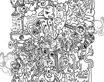 Poopyhead- Unique Adult Colouring Sheet