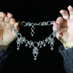 Scale Chainmail Necklace-Stainless Steel- Dangle Necklace