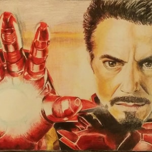 Iron Man/Tony Stark - imprimé crayon couleur fanart