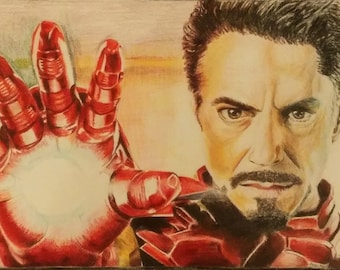 Iron Man/Tony Stark - fanart colored pencil print
