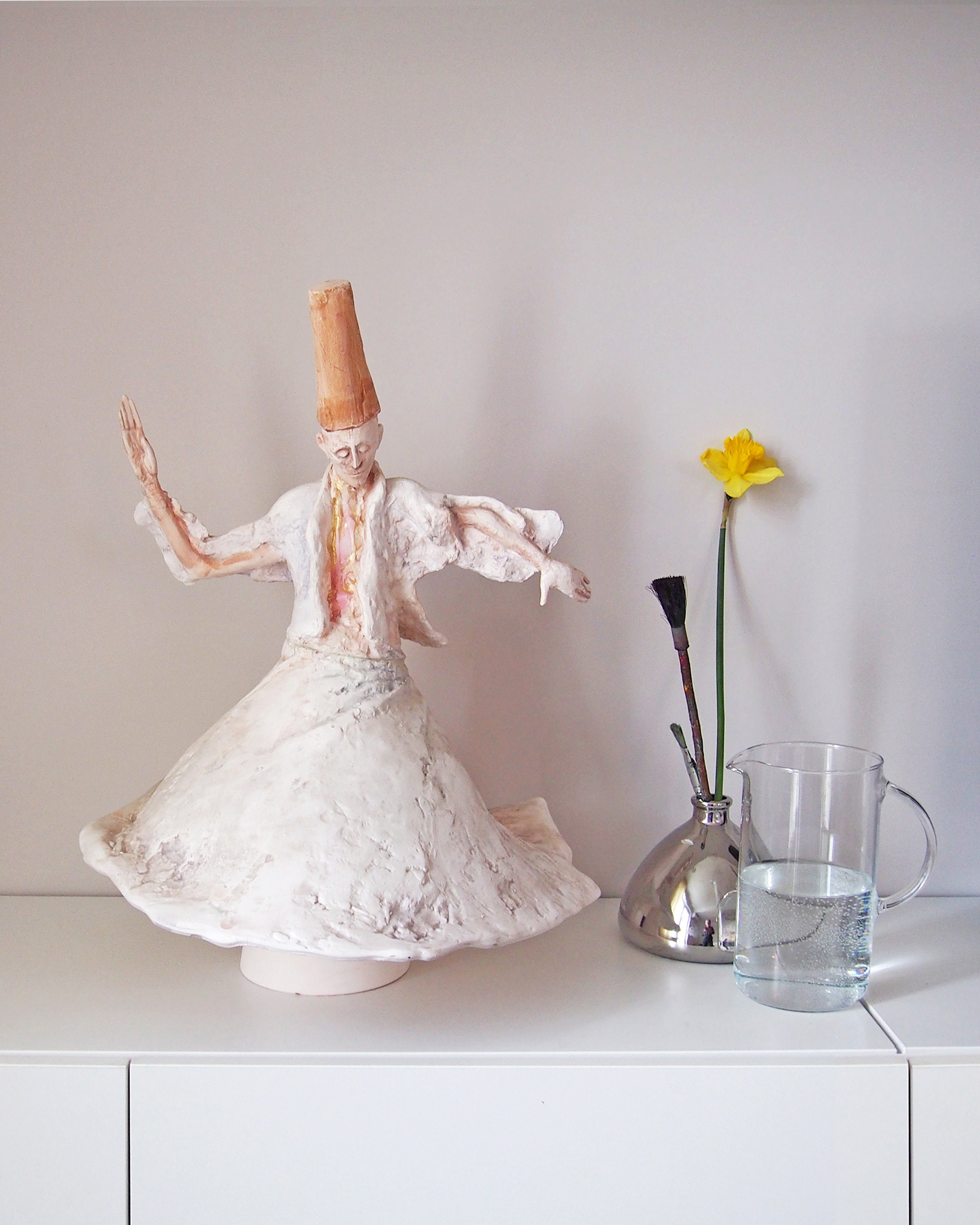 Handmade Ceramics Sufi Dancer Figurine - Rumi's Mystical Whirling Art , Мevlana , whrling dervish, porcelan    figure