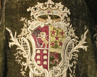 Antique Embroidery Armorial Shield